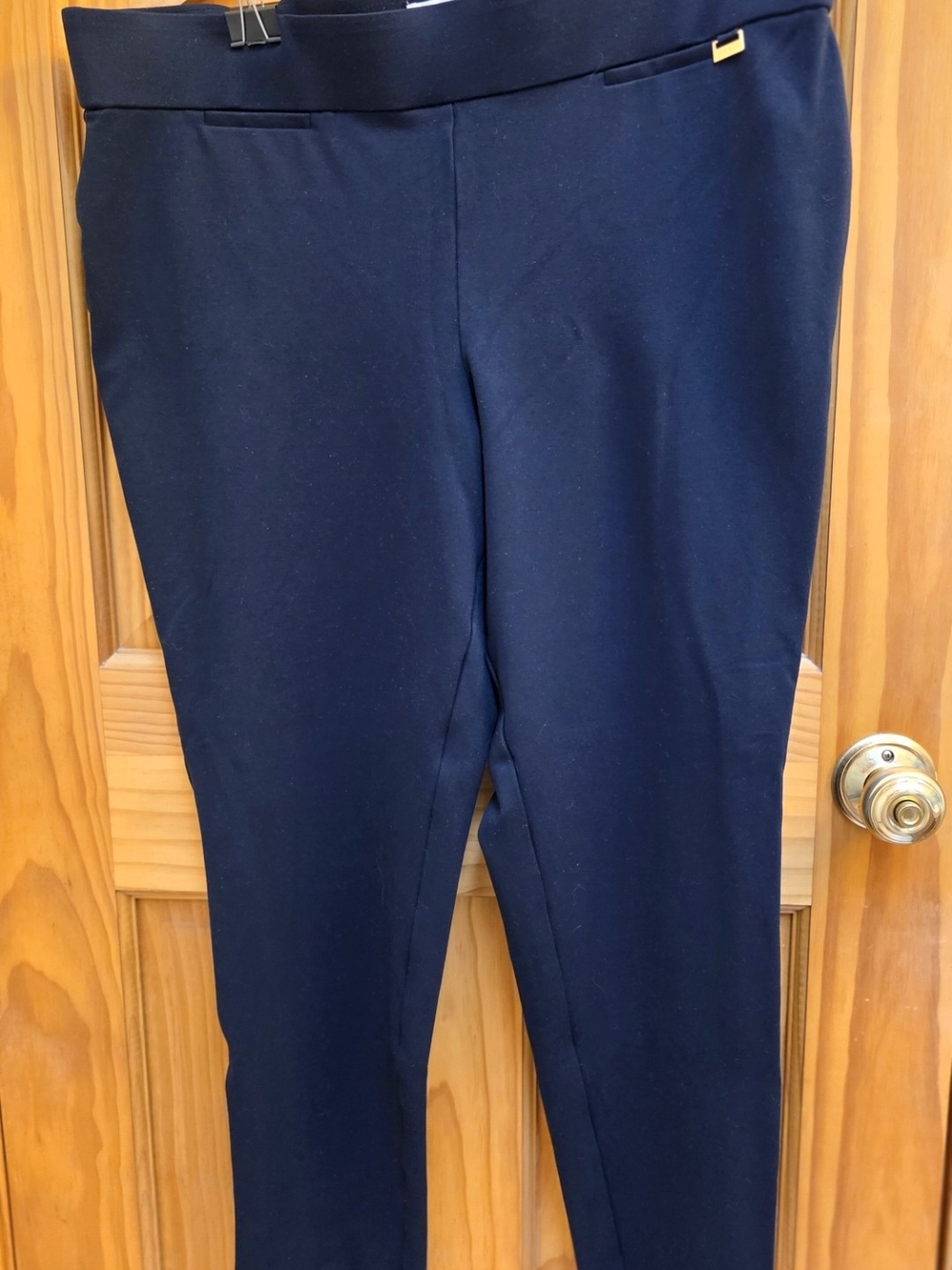 Anne Klein Black Pull-On Ponte Trousers